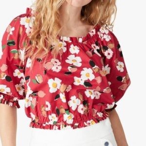 Kate Spade Red Floral Crop Top